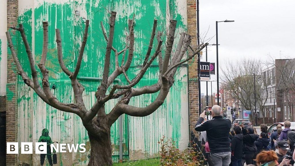 BBC takes a close-up look at new Banksy London mural