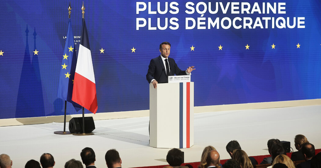 Macron, Battling Far Right at Home, Pushes for Stronger E.U.
